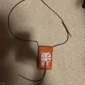 Tory Burch brown mini cross body bag